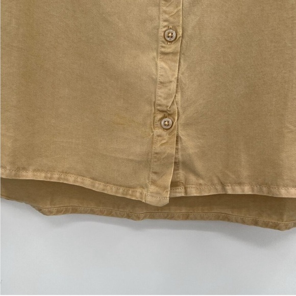 Quince Vintage Wash Tencel Camp Shirt Light Khaki sz L NWT Button Front Top - Picture 2 of 4